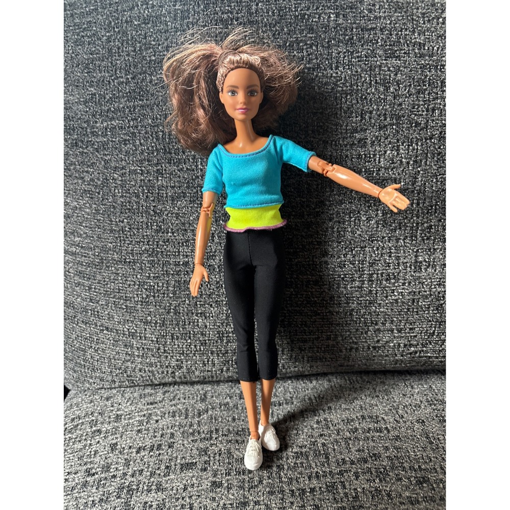 Mattel Barbie Made to Move Brunette Doll 22 Joints Blue Neon Top DJY08 2015